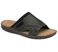 DUNLOP Mens Sandals Memory Foam Touch Fastening Open Toe Flip Flop Mules Summer Shoes (Kevin Black, 10) …