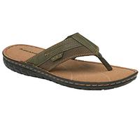 DUNLOP Mens Sandals Memory Foam Touch Fastening Open Toe Flip Flop Mules Summer Shoes (Marcus Brown Navy, 7) …