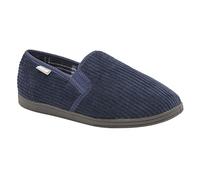 Dunlop Mens Slippers Corduroy Twin Gusset Slip On Hard Rubber Sole Machine Washable House Indoor Outdoor Slipper Sizes 7-12