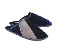 Dunlop Mens Slippers Memory Foam Mule Slip On House Shoes - Two Tone Plush Lined Indoor Outdoor Non Slip Comfort Warm Winter Breathable Lightweight Flat Bedroom Footwear Dunkirk Navy/Grey 8