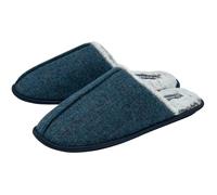 DUNLOP Mens Slippers Slip On Herringbone Mules Faux Fur Lined Memory Foam Plush House Slippers Breathable Indoor Outdoor Shoes