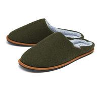 Mens Plush Lined Mule Slippers With Memory Foam - Green / 7