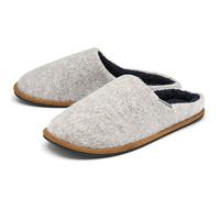 Mens Plush Lined Mule Slippers With Memory Foam - Grey / 11