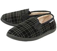 DUNLOP Mens Slippers Slip On Twin Gusset Comfy Fur Lined Memory Foam Size 7-12