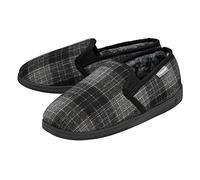 DUNLOP Mens Slippers Twin Gusset - Black/Grey - UK 9