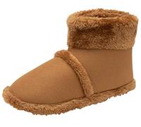 DUNLOP Men's Snugg Warm Faux Suede Design Slipper Boot Chestnut Small 7/8 UK