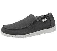 DUNLOP Mens Soft Padded Casual Comfy Canvas Slip On Lightweight Outdoor Shoes (9 UK, Black)