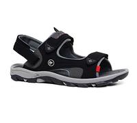 DUNLOP Men's Sports Beach Trekking Walking Hiking Touch Close Strap Sandals Sizes 7-12 (Black Grey Red, UK Footwear Size System, Adult, Men, Numeric, Medium, 11)