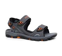 DUNLOP Men's Sports Beach Trekking Walking Hiking Touch Close Strap Sandals Sizes 7-12 (Dark Grey, UK Footwear Size System, Adult, Men, Numeric, Medium, 12)