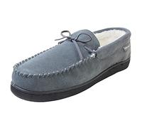DUNLOP Mens Suede Warm Comfy Moccasin Slippers