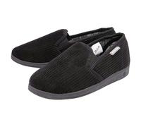 Dunlop Mens Tartan Lined Slippers With Memory Foam - 11 UK - Black