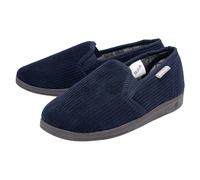 Tartan Lined Slippers With Memory Foam Dunlop Navy 12