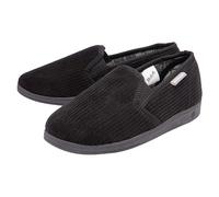 Dunlop Mens Tartan Lined Slippers With Memory Foam - Black - Size UK 10