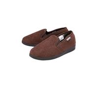 Dunlop Men's Tartan Lined Slippers With Memory Foam in Brown | Size: 8 Dunlop Brown 8