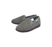 Dunlop Mens Tartan Lined Slippers With Memory Foam - 7 UK - Charcoal
