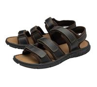 DUNLOP Mens Trekking Walking Leather Sandals - Dark Brown - UK 8