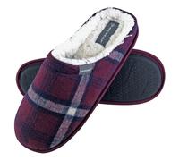 Dunlop Mens Fleece Lined Mule Checked Slippers - - Size: 7