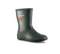 DUNLOP Mini Kids Wellington Boots - 100% Waterproof, Children's Rain Boots; Girls and Boys - Green - Size 22