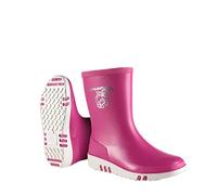 DUNLOP Mini - Unisex Kids Wellington Elephant Pattern Calf High Fashion Rain Boots, Pink/White, Waterproof and Chemical Resistant PVC Wellies for Outdoor and Gardening - EU23, UK6