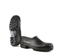 DUNLOP Monocolour - Unisex Safety Clog Easy Slip-on Short Protective Shoes, Black, CE Certified Waterproof and Chemical Resistant PVC Work Wellies for Outdoor and Gardening - EU37, UK4