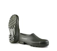 DUNLOP Monocolour - Unisex Safety Clog Easy Slip-on Short Protective Shoes, Green, CE Certified Waterproof and Chemical Resistant PVC Work Wellies for Outdoor and Gardening - EU37, UK4