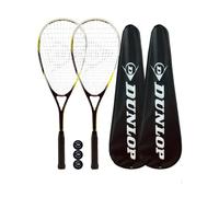 Dunlop NanoMax Ti Squash Racket (Various Options) (2 x Rackets + 3 Squash Balls)