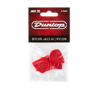 Dunlop Nylon Jazz III Red, 6 Plectrum Player Pack (NEW)
