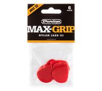 Dunlop Nylon Max Grip Jazz III Picks, Player's Pack, Pack of 6, Red, 1