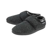 Dunlop Orthapedic Easy Close Velcro Slippers for Men (6 Sizes) - 9 UK - Charcoal