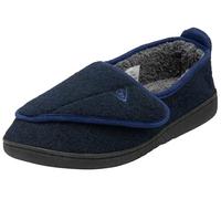 DUNLOP Orthopaedic Felt Comfort Slippers Foot Support Adjustable Cushioned Fleece Lining Cosy Full Back Slip-on House Shoes (Navy, UK Footwear Size System, Adult, Men, Numeric, Medium, 12)