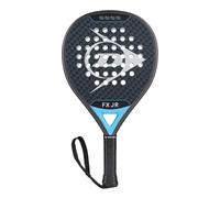 DUNLOP Padel Bat FX Junior - Hybrid Shape Graphite Frame - Medium Balance Soft EVA Core - For Young Beginners, GUN METAL/CYAN/METALLIC SILVER