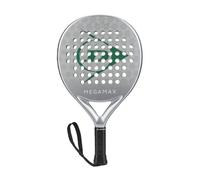 DUNLOP Padel Bat Megamax Silver/Black/Green - Round Shape Graphite Frame - Medium Balance Pro EVA Core - For Beginners