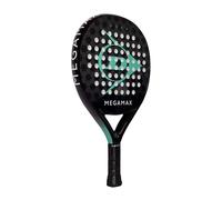 DUNLOP Padel Bat Megamax Silver/Black/Green - Round Shape Graphite Frame - Medium Balance Pro EVA Core - For Beginners