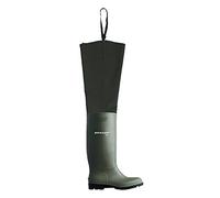 DUNLOP Pricemastor Thigh Wader Wellington Boot - Unisex, Waterproof PVC Work Wellies for Agriculture and Fishing, Green/Black - EU43, UK9