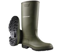 DUNLOP Pricemastor - Unisex Knee High Wellington Rain Boots, Green, CE Certified Waterproof and Chemical Resistant PVC Wellies for Outdoor, Gardening and Farm Work - EU39, UK6