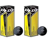 Dunlop Pro Racquetballs/Squash 57 Balls (3 Balls), Black (Pack of 2)