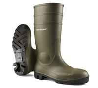 DUNLOP Protomastor - Unisex Knee High Full Safety Waterproof Work Boots, Green, S5 Rated Antistatic and Slip-Resistant PVC Wellies with Steel Toecap for Outdoor and Farm Work - EU40, UK6.5