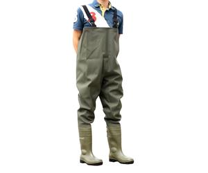 Dunlop Protomaster UK Size 10 Full Safety Green Chest Waders • 142VP.PT