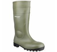 DUNLOP Protomastor - Unisex Knee High Full Safety Waterproof Work Boots, Green, S5 Rated Antistatic and Slip-Resistant PVC Wellies with Steel Toecap for Outdoor and Farm Work - EU37, UK4