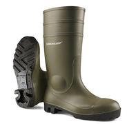 DUNLOP Protomastor - Unisex Knee High Full Safety Waterproof Work Boots, Green, S5 Rated Antistatic and Slip-Resistant PVC Wellies with Steel Toecap for Outdoor and Farm Work - EU45, UK10.5