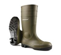 DUNLOP Protomastor - Unisex Knee High Full Safety Waterproof Work Boots, Green, S5 Rated Antistatic and Slip-Resistant PVC Wellies with Steel Toecap for Outdoor and Farm Work - EU42, UK8