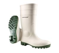 Dunlop Protomastor - Unisex Knee High Full Safety Waterproof Work Boots, White, S5 Rated Antistatic And Slip-Resistant Pvc