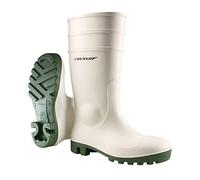 DUNLOP Protomastor - Unisex Knee High Full Safety Waterproof Work Boots, White, S5 Rated Antistatic and Slip-Resistant PVC Wellies with Steel Toecap for Outdoor and Farm Work - EU40, UK6.5