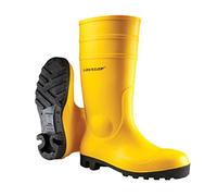 DUNLOP Protomastor - Unisex Knee High Full Safety Waterproof Work Boots, Yellow, S5 Rated Antistatic and Slip-Resistant PVC Wellies with Steel Toecap for Outdoor and Farm Work - EU38, UK5
