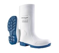DUNLOP Purofort FoodPRO - Unisex Bio-Based MultiGrip Safety Waterproof Work Boot, White, Antistatic And Slip-Resistant Wellies with Steel Toecap for Outdoor and Food Processing Industry - EU48, UK13