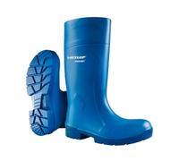 DUNLOP Purofort FoodPRO - Unisex Multigrip Safety Waterproof Work Boots, Blue, Antistatic and Slip-Resistant Wellies with Steel Toecap for Outdoor and Food Processing Industry - EU46, UK11