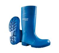 DUNLOP Purofort FoodPRO - Unisex Multigrip Safety Waterproof Work Boots, Blue, Antistatic and Slip-Resistant Wellies with Steel Toecap for Outdoor and Food Processing Industry - EU37, UK4