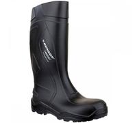 DUNLOP Purofort+ - Unisex Full Safety Waterproof Work Boots, Black, Antistatic and Slip-Resistant Wellies with Steel Toecap and Midsole for Outdoor, Construction and Industrial Use - EU48, UK13