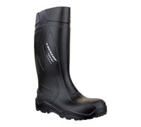 DUNLOP Purofort+ Full Safety Wellies with Steel Toe, Black, UK 10.5