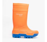 DUNLOP Purofort Thermo+ - Unisex Full Safety Waterproof Work Boots, Orange/Blue, Antistatic and Slip-Resistant Wellies with Steel Toecap for Outdoor, Farm and Industrial Work - EU48, UK13